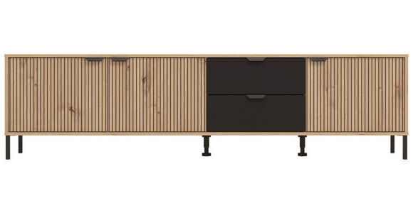 LOWBOARD in 208/40/54,5 cm - Schwarz/Eiche Artisan, Basics, Holzwerkstoff/Kunststoff (208/40/54,5cm) - Carryhome
