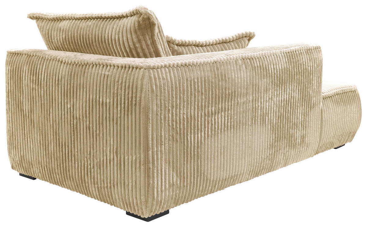 RÉCAMIERE  in Cord Beige  - Beige/Schwarz, Design, Holz/Textil (207/75/121cm) - MID.YOU