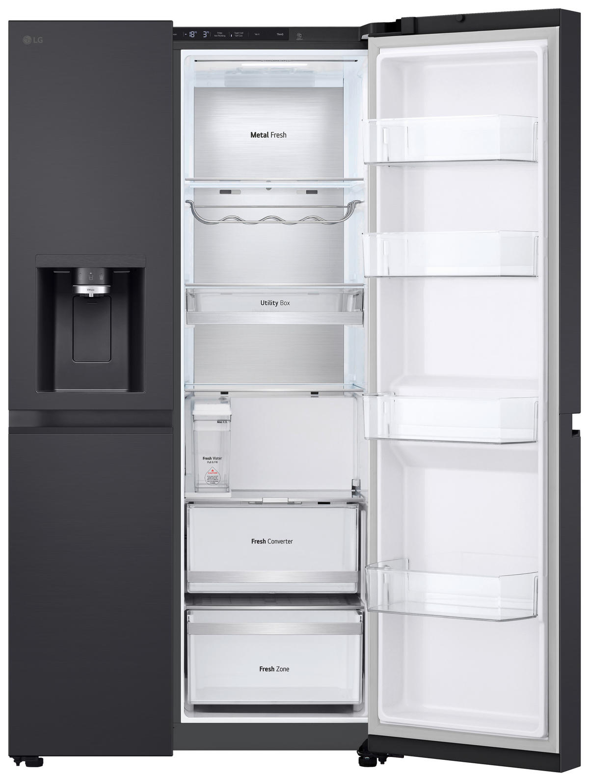 SIDE-BY-SIDE 91,3/179/73,5 cm GSLE91EVAB  - Schwarz, Trend, Glas/Kunststoff (91,3/179/73,5cm) - LG