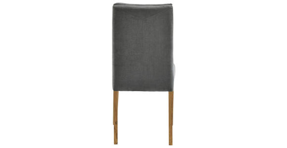 STUHL Webstoff Eichefarben, Dunkelgrau Eiche massiv  - Eichefarben/Dunkelgrau, KONVENTIONELL, Holz/Textil (47/95/64cm) - Cantus