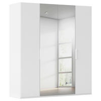 DREHTÜRENSCHRANK 201/223/61 cm,  in Weiß, 4 Tür(en)  - Weiß, Basics, Glas/Holzwerkstoff (201/223/61cm) - Novel