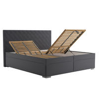ČALÚNENÁ POSTEĽ, antracitová - antracitová, Konventionell, kompozitné drevo/textil (180/200cm) - Blanar