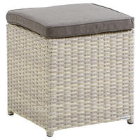 LOUNGEHOCKER 42/41/42 cm Aluminium  - Beige/Braun, LIFESTYLE, Kunststoff/Textil (42/41/42cm) - Ambia Garden