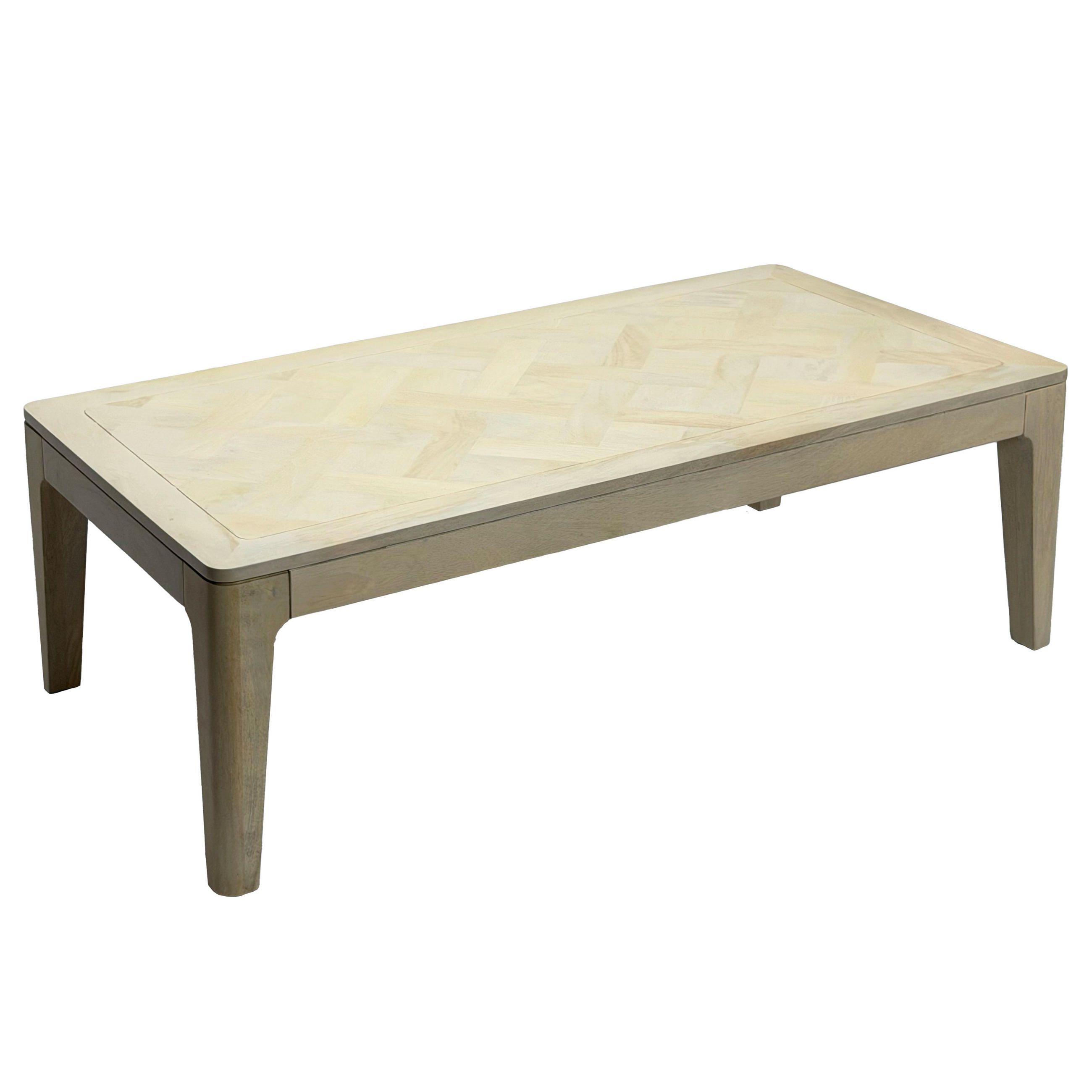 COUCHTISCH Mangoholz massiv 120/60/40 cm rechteckig Weiß  - Weiß, Design, Holz (120/60/40cm) - Livetastic
