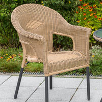 GARTENSESSEL-SET Aluminium Graphitfarben, Naturfarben  - Graphitfarben/Naturfarben, ROMANTIK / LANDHAUS, Kunststoff/Metall (67/87/61cm) - Gardenson