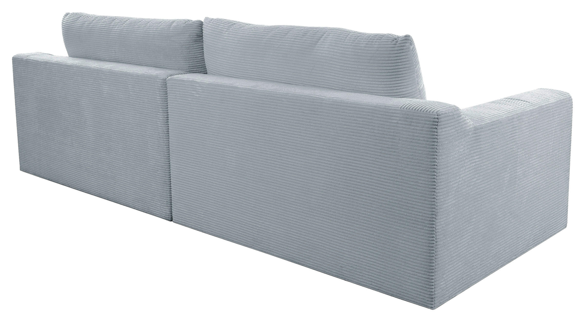 BIGSOFA in Cord Silberfarben  - Silberfarben/Schwarz, Design, Kunststoff/Textil (276/90/109cm) - Sit & More