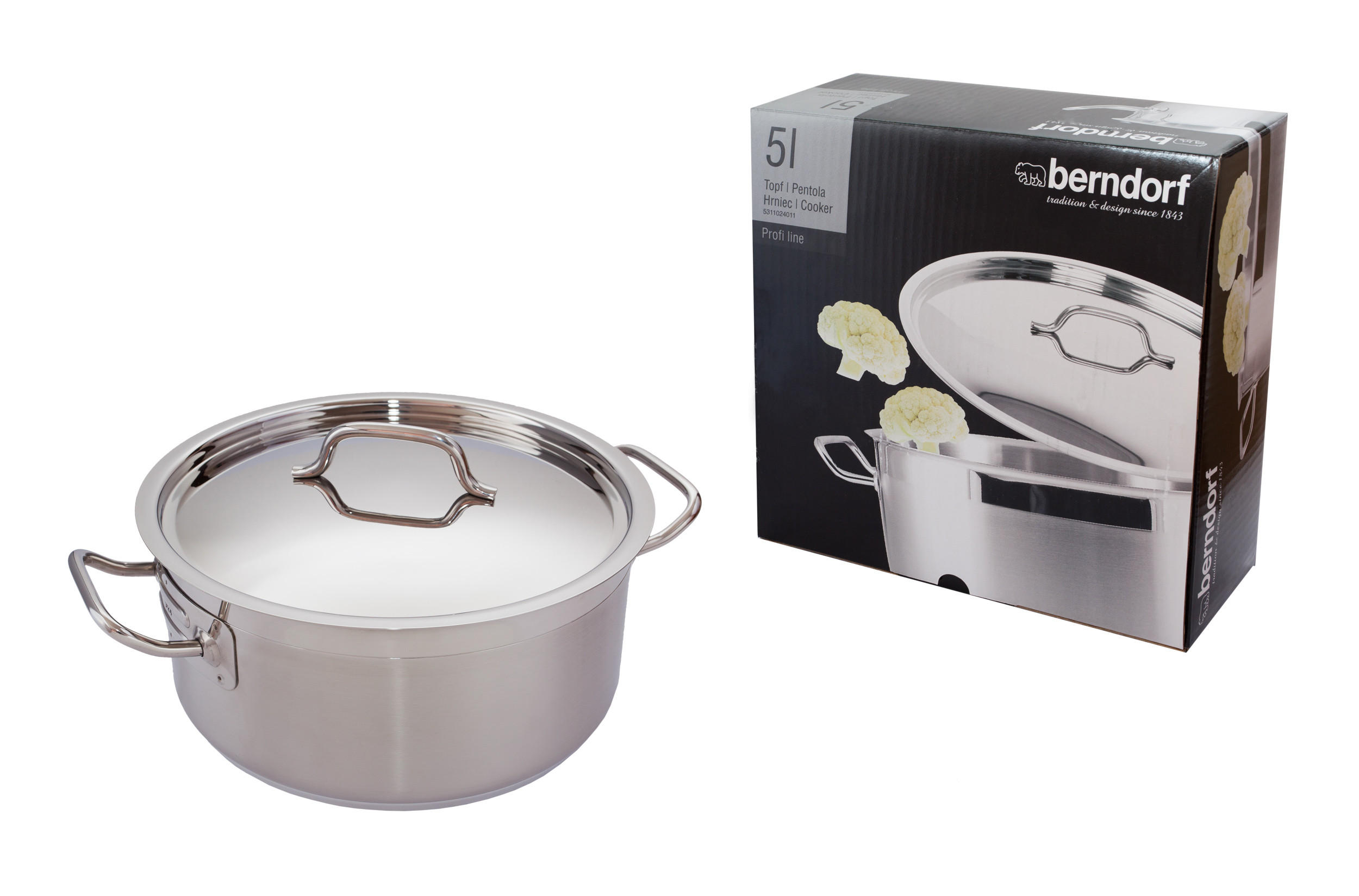 BRATENTOPF PROFI LINE 5 L  - Silberfarben, KONVENTIONELL, Metall (29/13/29cm) - Berndorf