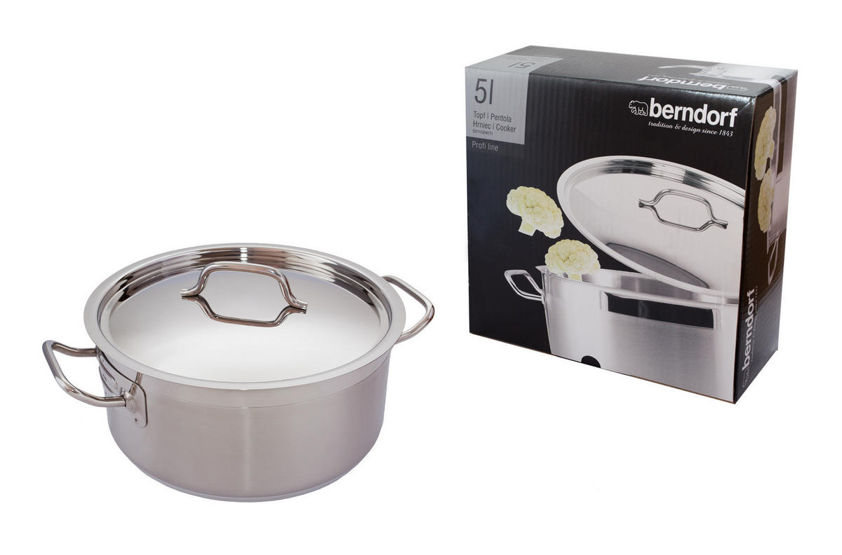 BRATENTOPF PROFI LINE 5 L  - Silberfarben, KONVENTIONELL, Metall (29/13/29cm) - Berndorf