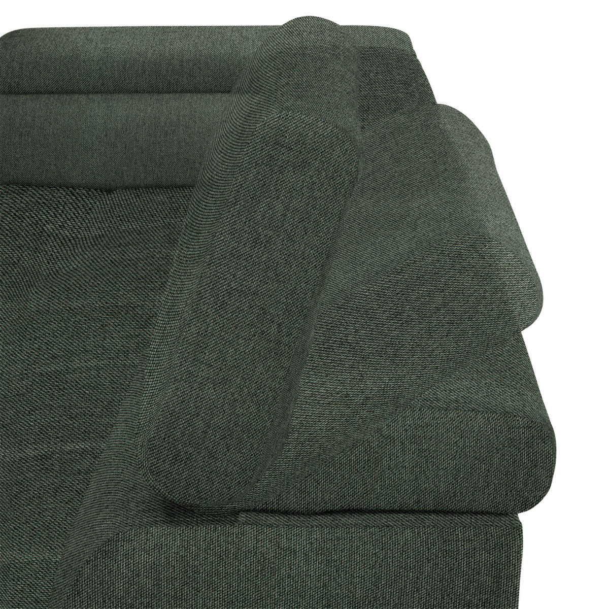 ECKSOFA in Webstoff Dunkelgrün  177/270 cm  - Dunkelgrün/Schwarz, Design, Textil/Metall (177/270cm) - Welnova