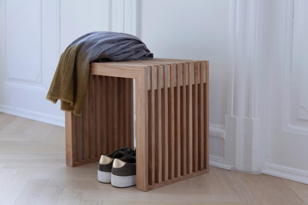 HOCKER Teakholz Teakfarben  - Teakfarben, KONVENTIONELL, Holz (45/43/35cm) - MID.YOU