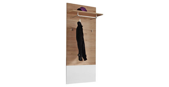 GARDEROBENPANEEL - Eichefarben/Weiß, MODERN, Holzwerkstoff (65/154/28cm) - Voleo