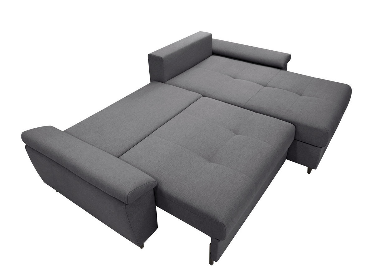 ECKSOFA GORDES in Grau  - Schwarz/Grau, Design, Holz/Textil (248/174cm) - MID.YOU