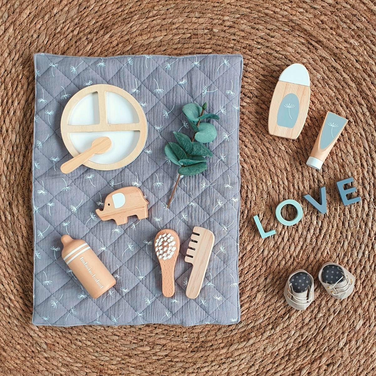 PUPPEN-PFLEGESET - Basics, Holz (30/40/2cm) - MUSTERKIND