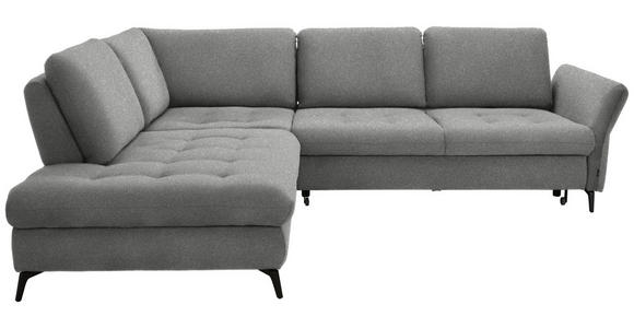 ECKSOFA Hellgrau Bouclé  - Hellgrau/Schwarz, Natur, Textil/Metall (233/288cm) - Valnatura