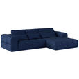 ECKSOFA Dunkelblau Chenille  - Schwarz/Dunkelblau, KONVENTIONELL, Kunststoff/Textil (290/203cm) - Carryhome