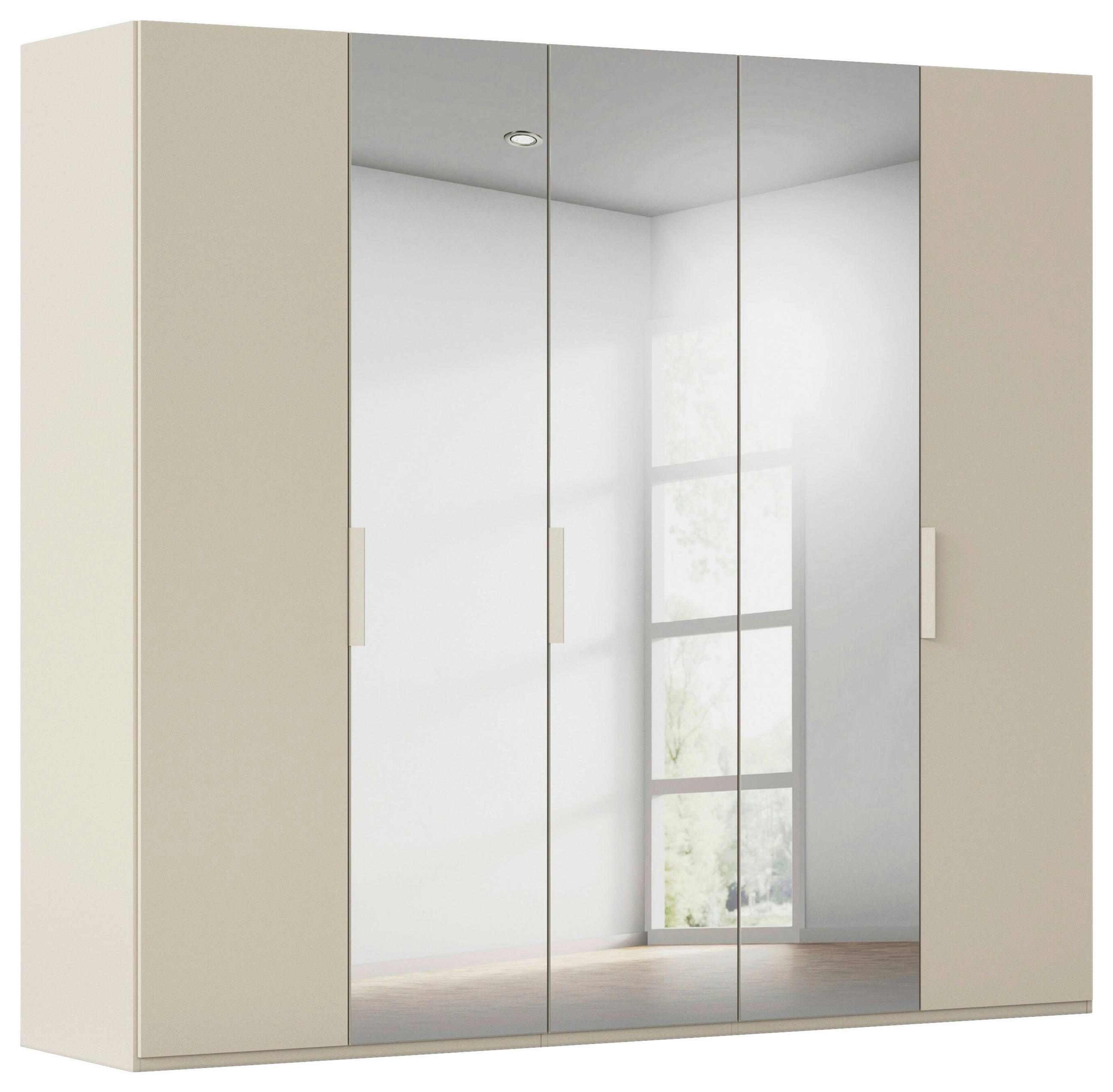 DREHTÜRENSCHRANK 251/223/61 cm,  in Champagner, 5 Tür(en)  - Champagner, Basics, Glas/Holzwerkstoff (251/223/61cm) - Novel