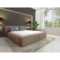 POLSTERBETT Lattenrost, Bettkasten 200/200 cm  in Cappuccino  - Schwarz/Cappuccino, Design, Holz/Textil (200/200cm) - Boxxx