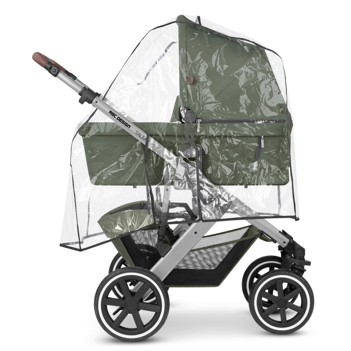KOMBIKINDERWAGEN  Salsa 4 Air inkl. Winterfußsack  Olive  - Silberfarben/Olivgrün, Basics, Textil (95/63/101cm) - ABC Design