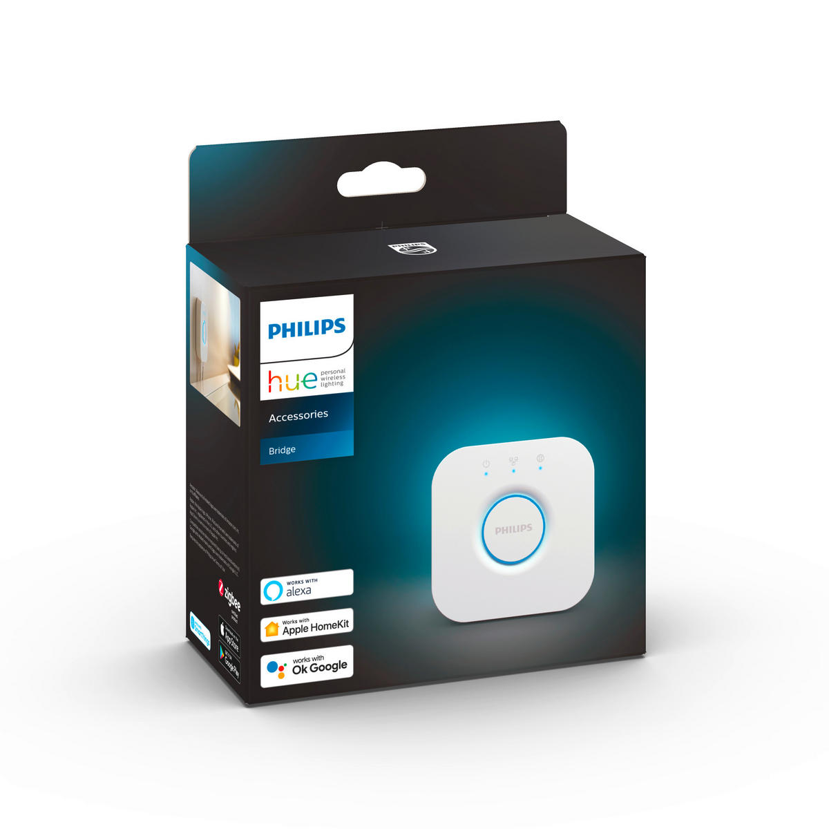 LED-TISCHLEUCHTE inkl. Bridge White & Color Ambiance Bloom + Bridge 40,1/25/25 cm   - Schwarz/Weiß, Design, Kunststoff (40,1/25/25cm) - Philips HUE