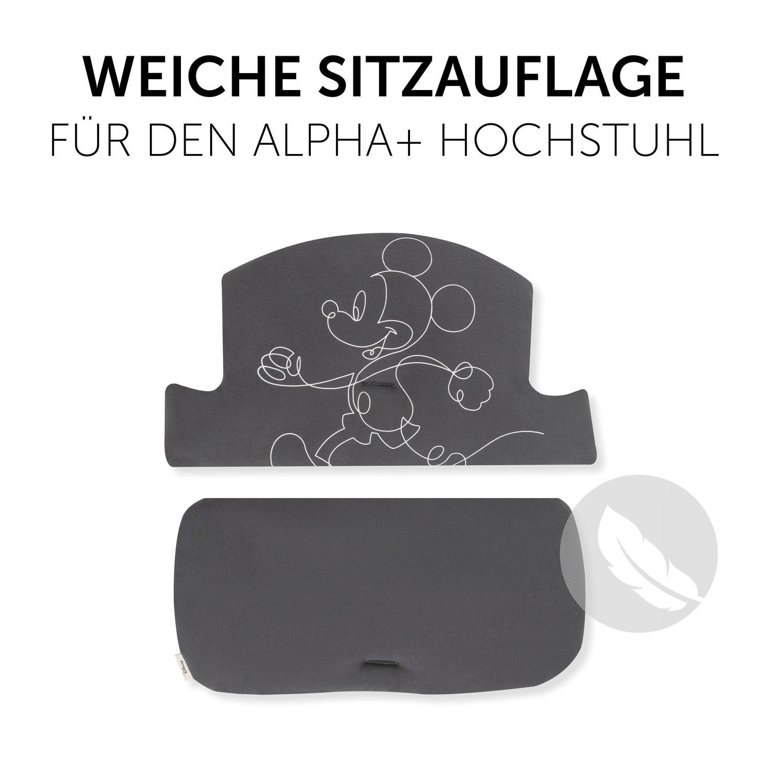 HOCHSTUHLEINLAGE MICKEY & MINNIE  - Anthrazit, Trend, Textil (27/47/8cm) - Hauck