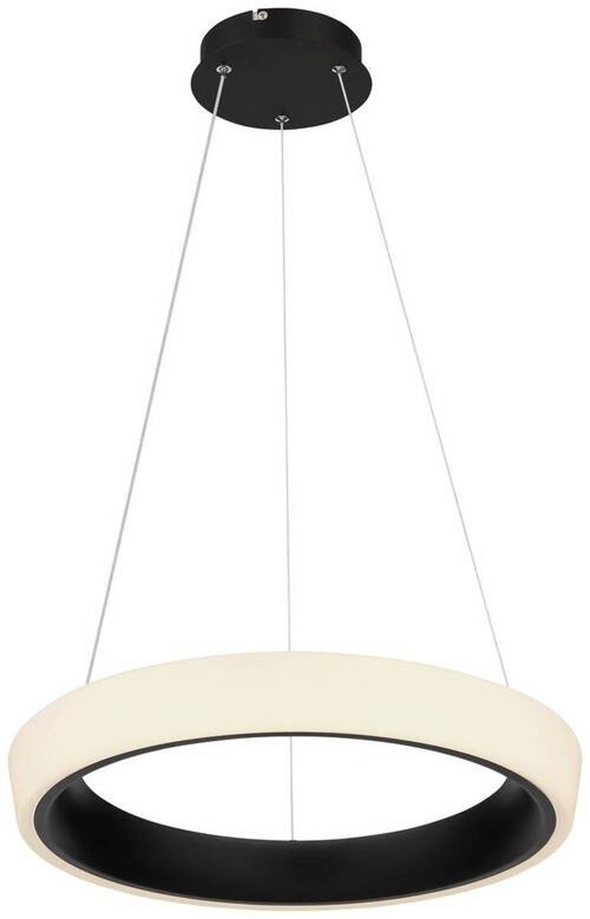 LED-HÄNGLAMPA Tabano 49,5/120 cm  - opal/svart, Design, metall/plast (49,5/120cm) - Globo