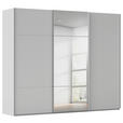 SCHWEBETÜRENSCHRANK 271/223/68 cm 3-türig Grau  - Alufarben/Grau, KONVENTIONELL, Glas/Holzwerkstoff (271/223/68cm) - Novel
