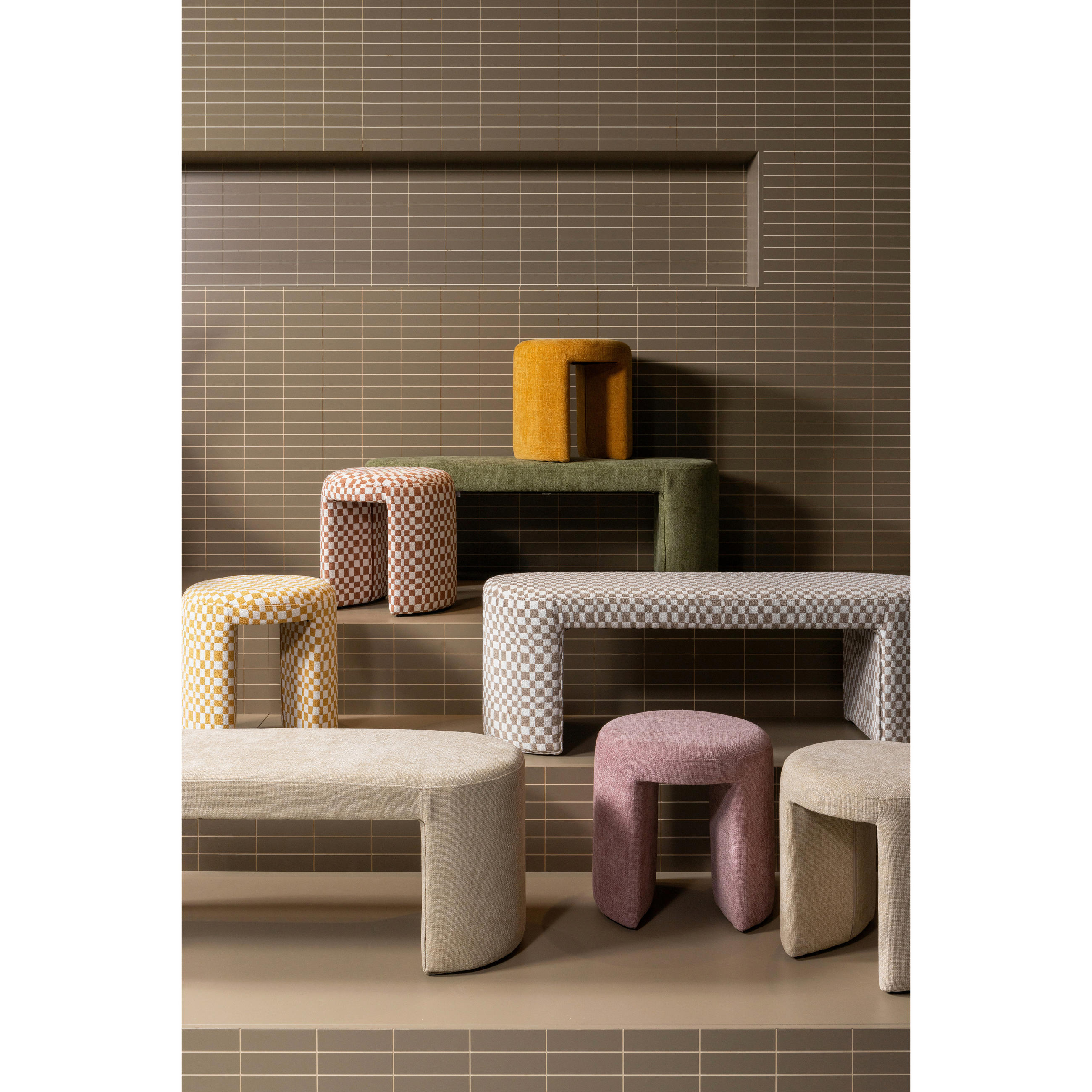 HOCKER Chenille Rosa  - Rosa, Design, Textil (45/47/45cm) - Carryhome
