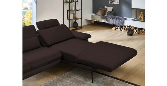 ECKSOFA in Echtleder Braun 310/180 cm - Schwarz/Braun, Design, Leder/Metall (310/180cm) - Dieter Knoll