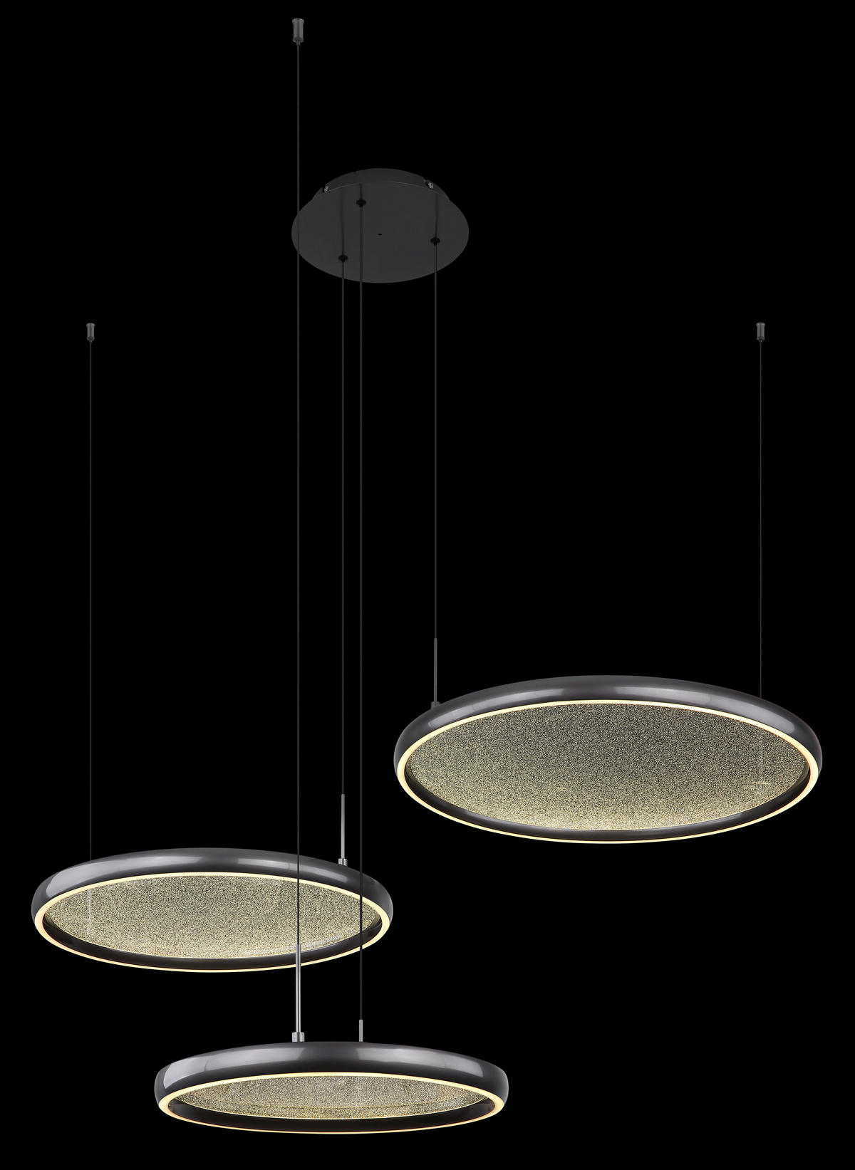 LED-HÄNGELEUCHTE BRIGGS 103/83/150 cm   - Schwarz/Weiß, Design, Kunststoff/Metall (103/83/150cm) - Globo