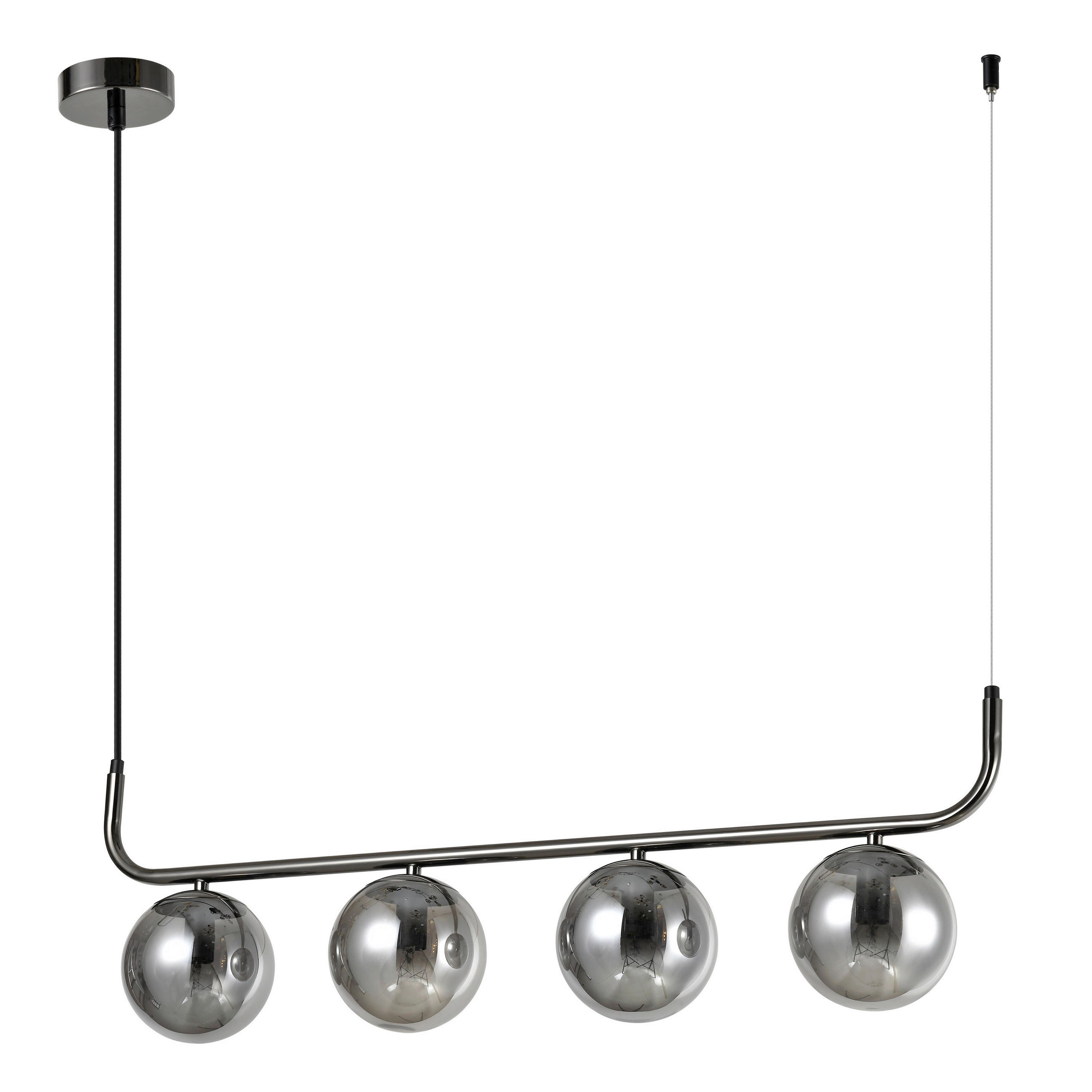 HÄNGELEUCHTE Alisa 122.5/80/13 cm  - Graphitfarben, KONVENTIONELL, Metall (122.5/80/13cm)