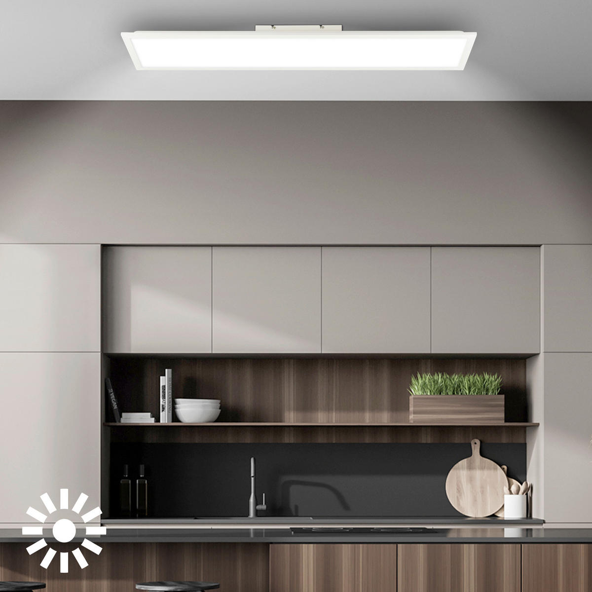 LED-DECKENLEUCHTE 100/25/6 cm   - Weiß, Design, Kunststoff (100/25/6cm)