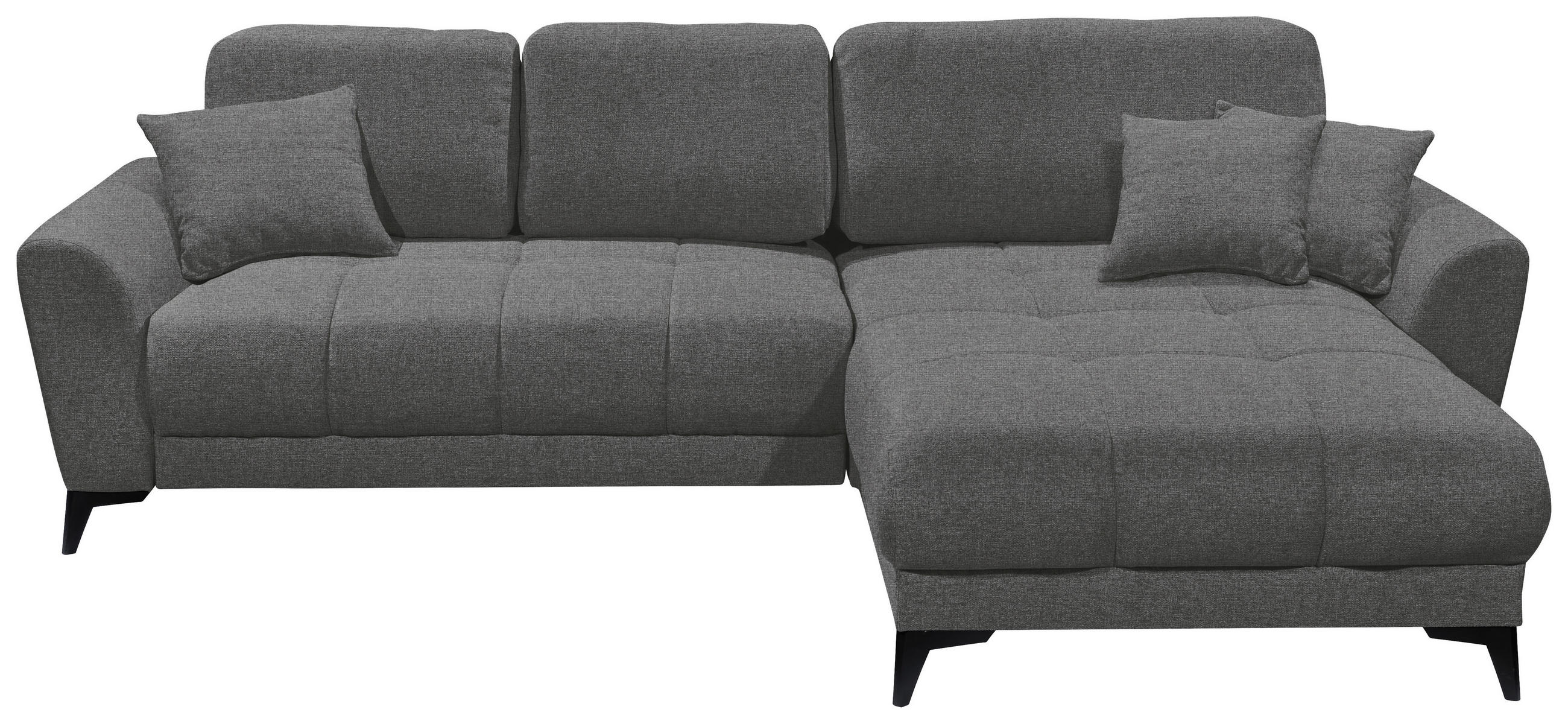 ECKSOFA Anthrazit Webstoff  - Anthrazit/Schwarz, KONVENTIONELL, Kunststoff/Textil (281/189cm) - Carryhome