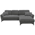 ECKSOFA Anthrazit Webstoff  - Anthrazit/Schwarz, KONVENTIONELL, Kunststoff/Textil (281/189cm) - Carryhome