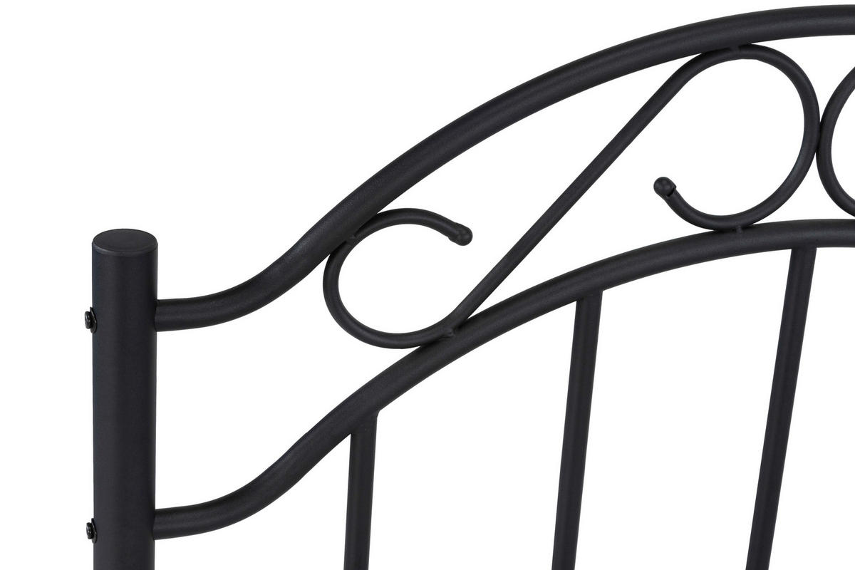 METALLBETT 90/200 cm  in Schwarz  - Schwarz, Basics, Metall (90/200cm) - Boxxx