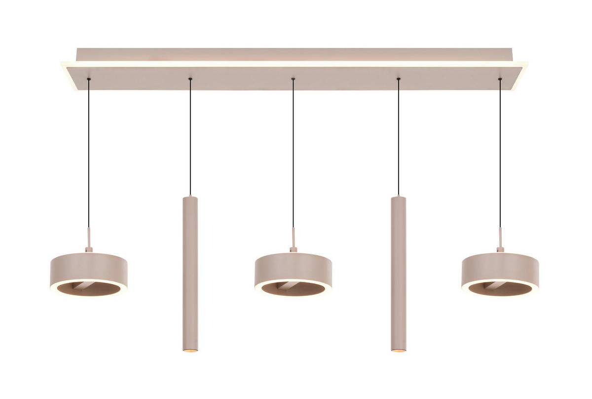 LED-HÄNGELEUCHTE Carnac 99/150/15 cm   - Sandfarben, Design, Kunststoff/Metall (99/150/15cm)