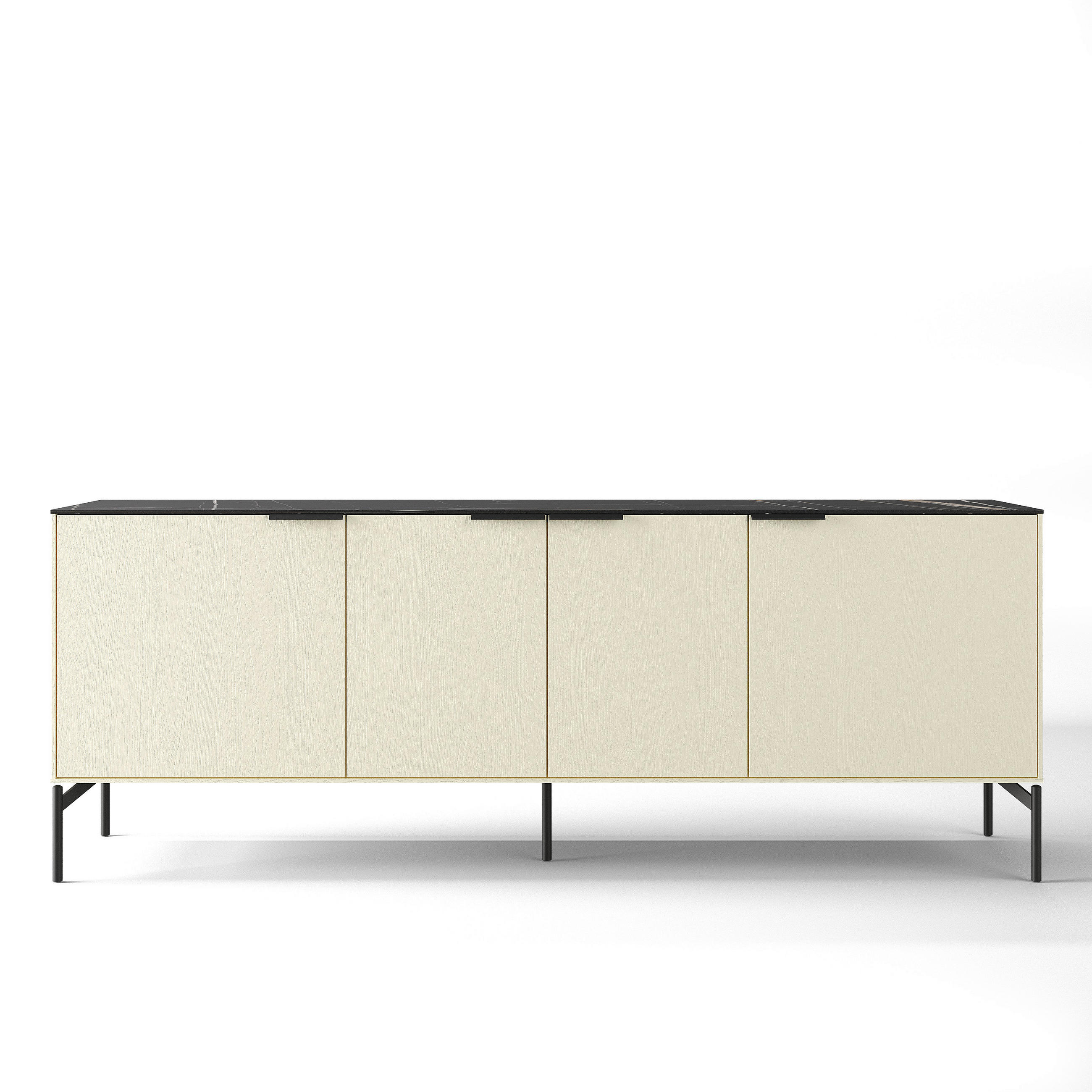 SIDEBOARD  200/75/47 cm  - Creme/Schwarz, MODERN, Holzwerkstoff/Metall (200/75/47cm) - Carryhome
