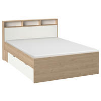 POSTEĽ S ÚLOŽNÝM PRIESTOROM, 140/200 cm biela, farba duba - biela/farba duba, Modern, kompozitné drevo (140/200cm) - MID.YOU