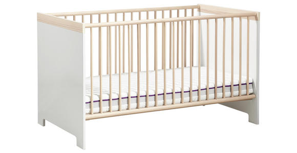 GITTERBETT Antonia - Eschefarben/Hellgrau, Design, Holzwerkstoff (143/83/78cm) - My Baby Lou