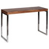 KONSOLENTISCH Sheesham massiv Sheeshamfarben  - Chromfarben/Sheeshamfarben, MODERN, Holz/Metall (120/46/76cm) - MID.YOU