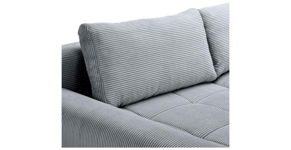 WOHNLANDSCHAFT  in Cord Dunkelgrau  - Chromfarben/Dunkelgrau, KONVENTIONELL, Kunststoff/Textil (180/376/180cm) - Carryhome