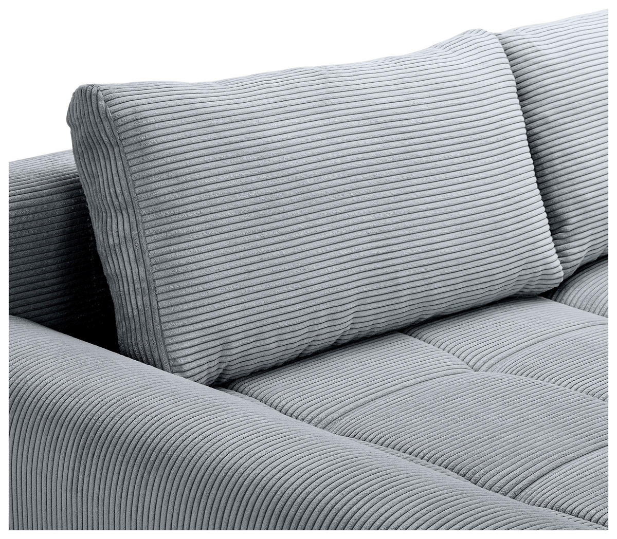 WOHNLANDSCHAFT Dunkelgrau Cord  - Chromfarben/Dunkelgrau, KONVENTIONELL, Kunststoff/Textil (180/376/180cm) - Carryhome