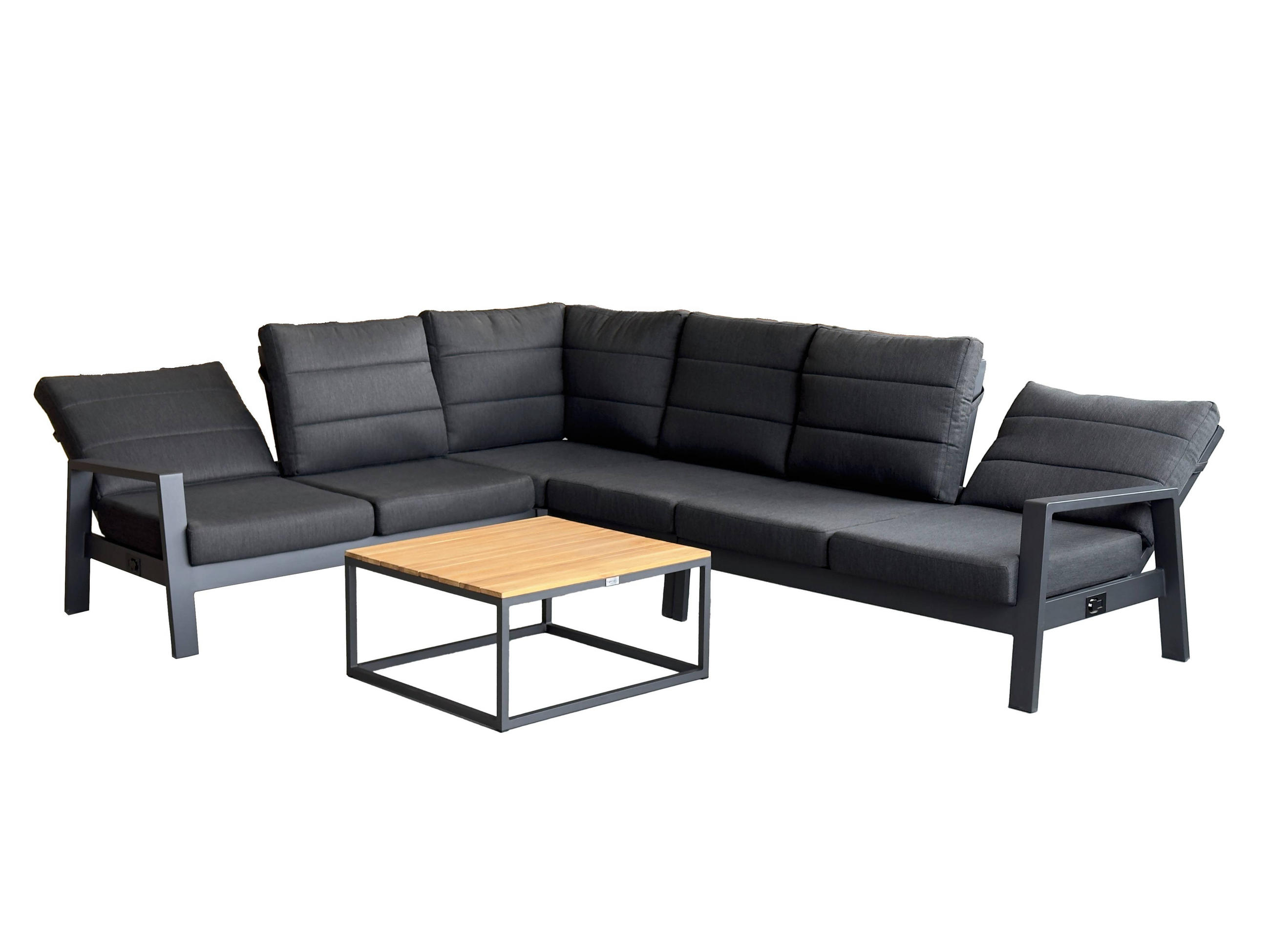 LOUNGEGARNITUR  - Dunkelgrau, Modern, Holz/Metall (236/236cm) - Tierra Outdoor