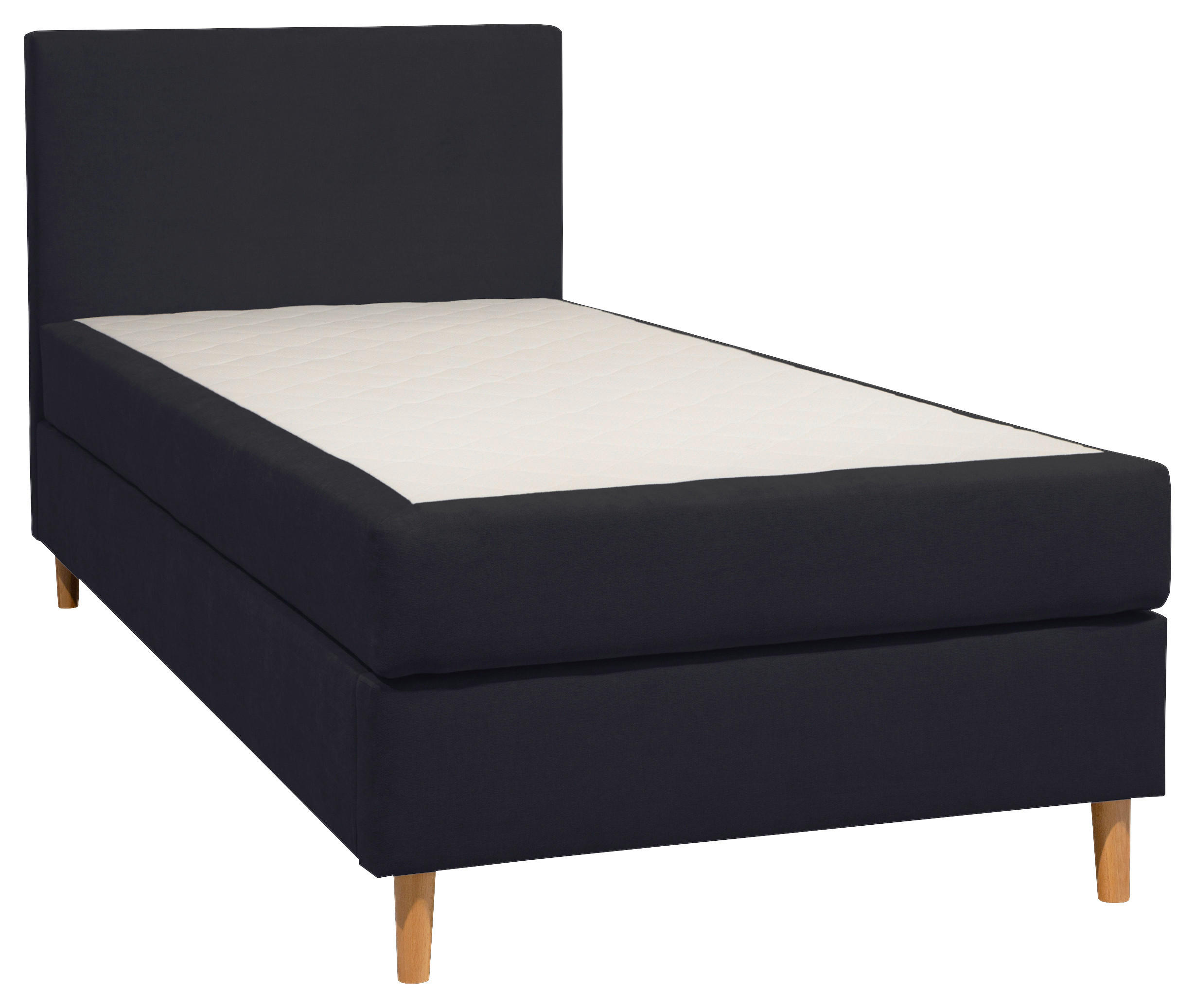 BOXBETT 90/200 cm,  in Anthrazit, Matratze, H2 = mittel  - Anthrazit, KONVENTIONELL, Holz/Textil (90/200cm) - Boxxx