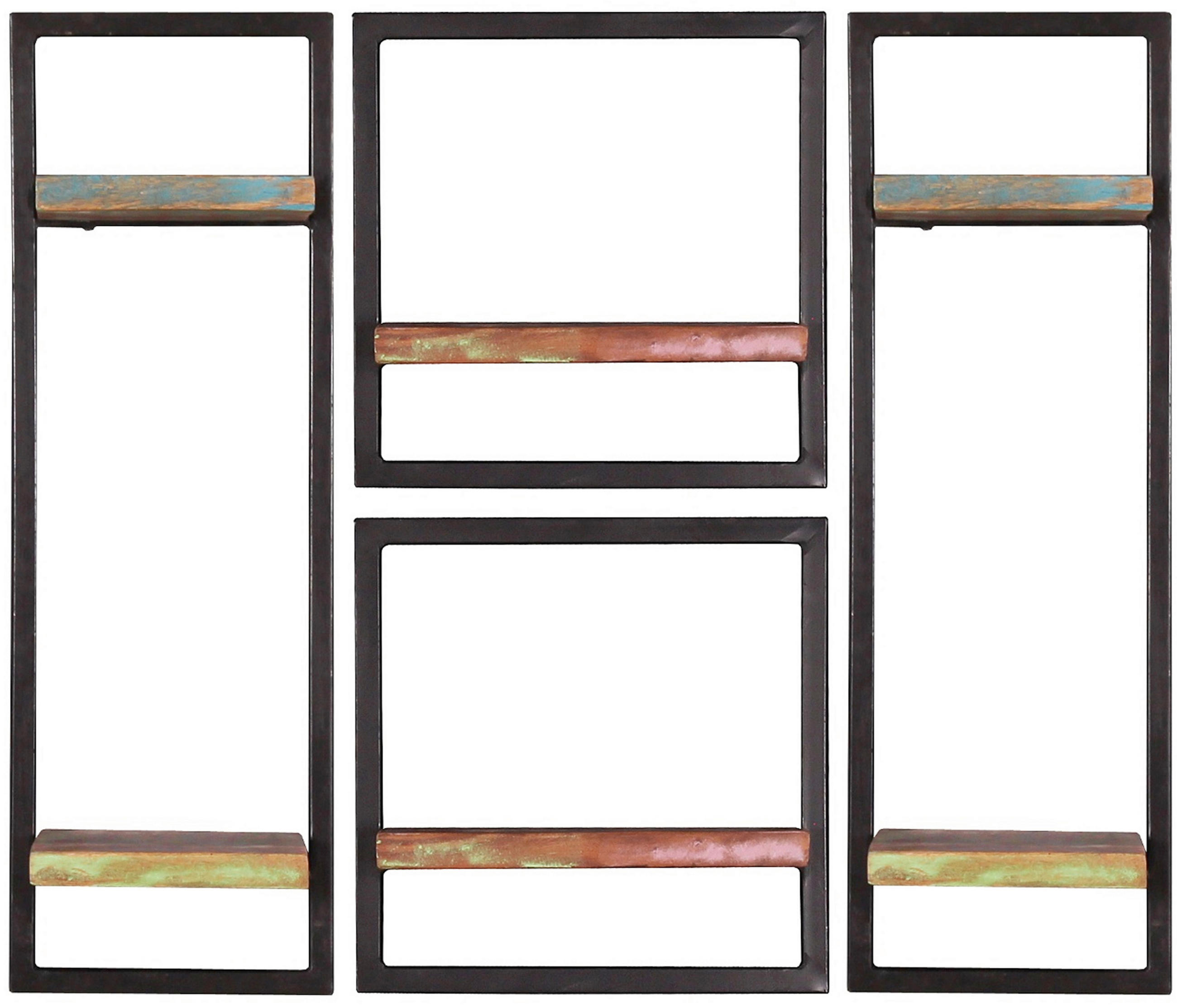 WANDREGALSET 95/75/25 cm  - Multicolor/Schwarz, Design, Holz/Metall (95/75/25cm) - MID.YOU