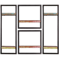 WANDREGALSET 95/75/25 cm  - Multicolor/Schwarz, Design, Holz/Metall (95/75/25cm) - MID.YOU