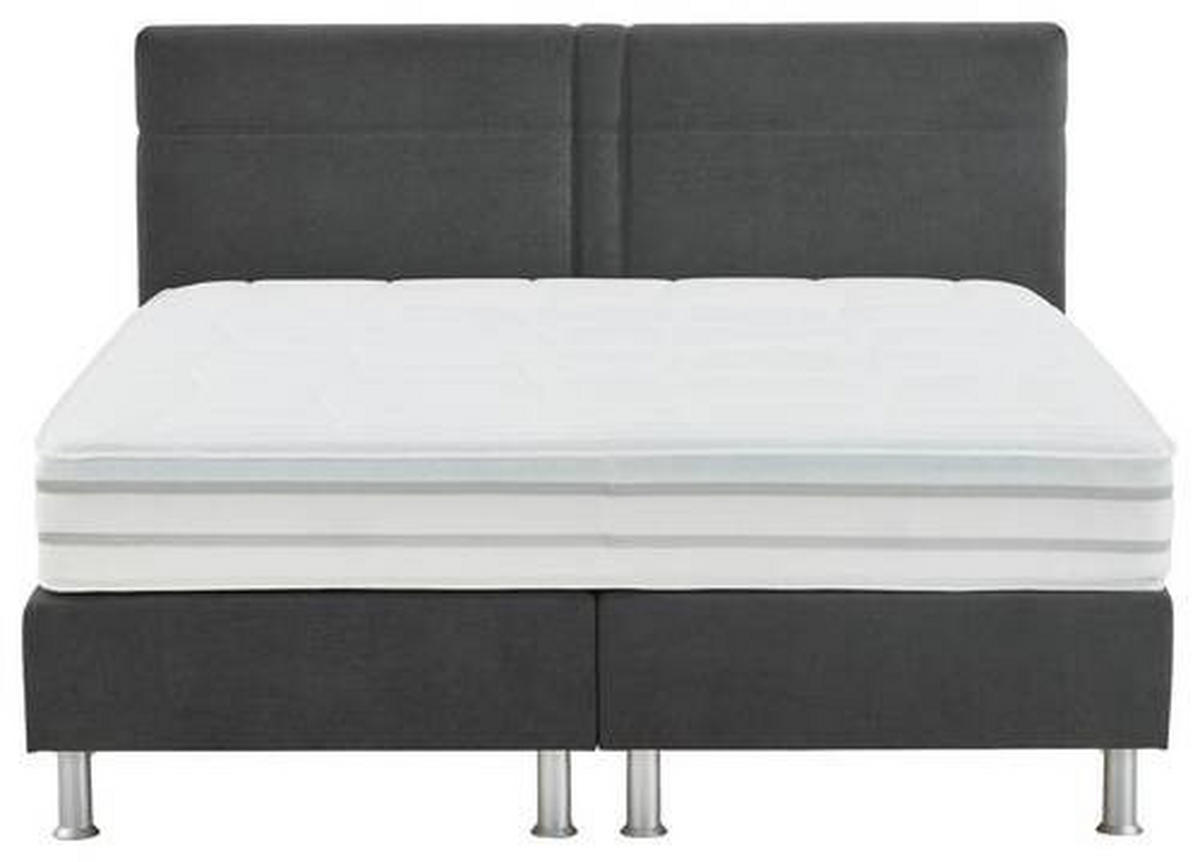 BOXSPRINGBETT 180/200 cm  in Anthrazit  - Anthrazit/Alufarben, Design, Kunststoff/Textil (180/200cm) - Beldomo - Sleep