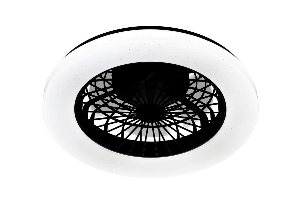 STROPNÝ VENTILÁTOR, 48,5/14 cm  - priehľadné/čierna, Trend, plast (48,5/14cm) - Mican