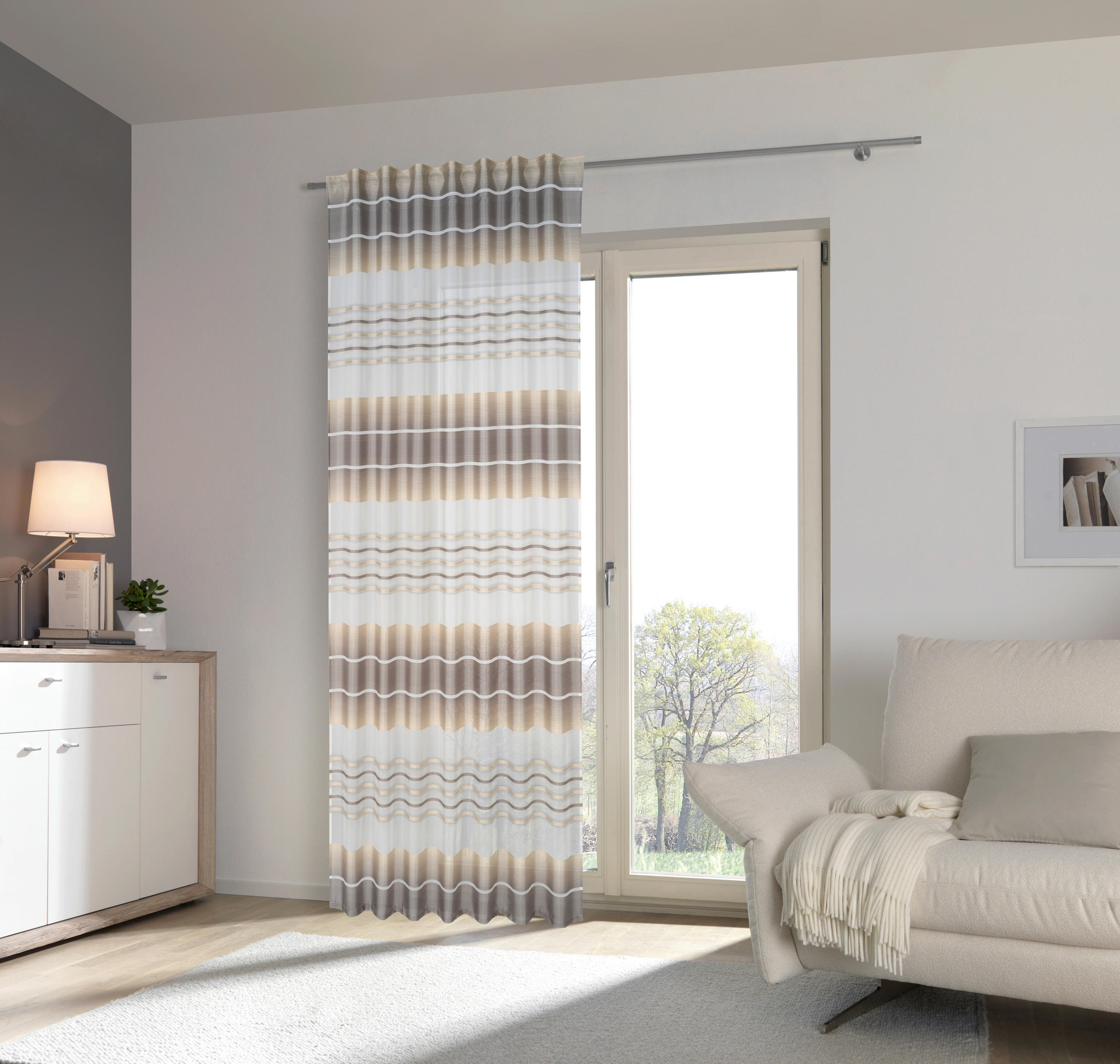 GOTOVA ZAVESA siva - siva, Konvencionalno, tekstil (140/245cm) - Esposa