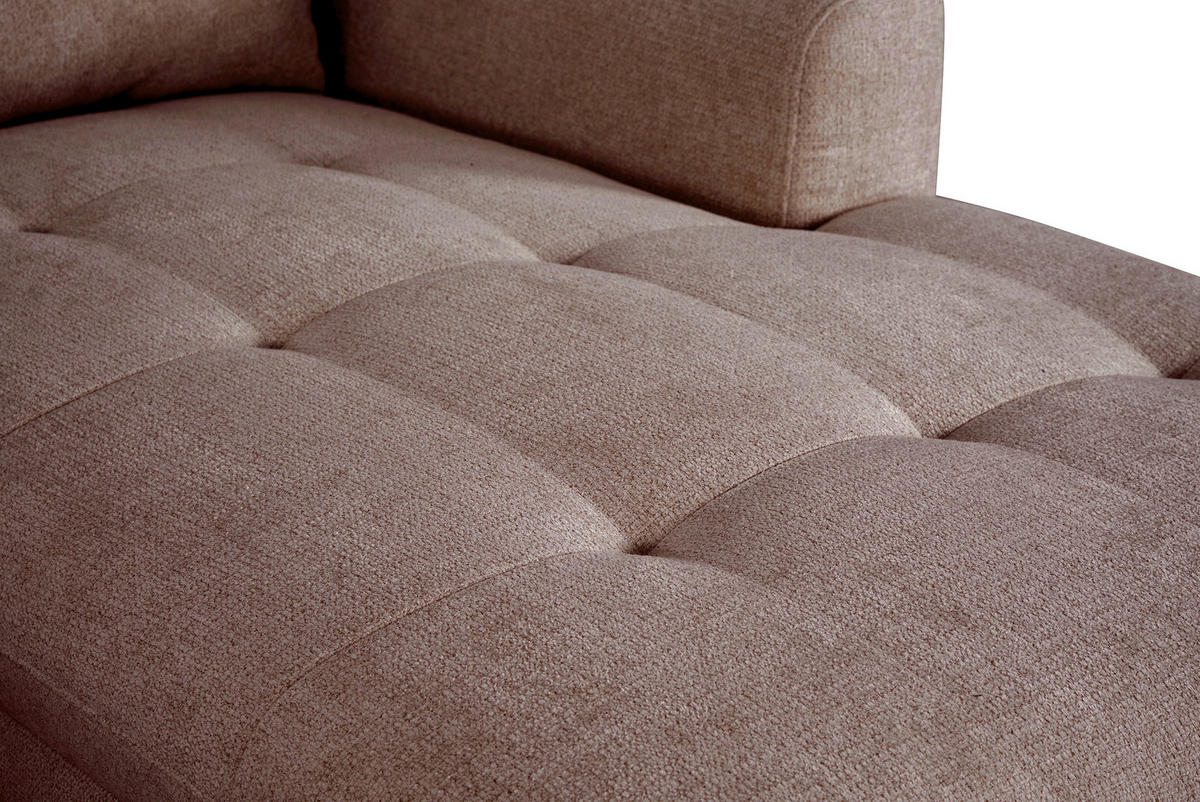 WOHNLANDSCHAFT Rosa Chenille  - Schwarz/Rosa, KONVENTIONELL, Textil/Metall (188/340/160cm) - Xora