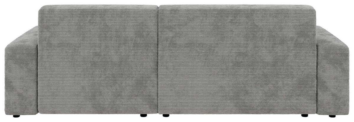 ECKSOFA in Cord Grau  - Schwarz/Grau, Modern, Kunststoff/Textil (246/162cm) - Trendmanufaktur